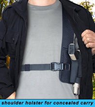 Load image into Gallery viewer, HOGIKUO Universal Shoulder Holster，Chest Holster,Concealed Shoulder Holster for Men,Fits 1911,M&amp;P Shield 9mm, Glock 19,Sig P365,S&amp;W Bodyguard and More（Right Hand）