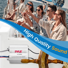 Load image into Gallery viewer, Pyle Hydra Marine Amplifier - Upgraded Elite Series 400 Watt 2 Channel Micro Amplifier - Waterproof, GAIN Level Controls, RCA Stereo Input, 3.5mm Jack &amp; Volume Control (PLMRMP1A)