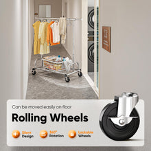 Load image into Gallery viewer, HOKEEPER Clothes Rack Clothing Racks for Hanging Clothes, Portable Clothes Rack with Lockable Wheels, Commercial Heavy Duty Garment Rack for Bedroom, Living Room, Laundry, Balcony