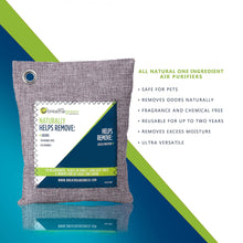 Load image into Gallery viewer, Breathe Green Bamboo Charcoal Bags Odor Absorber (3-Pack) Activated Charcoal Odor Eliminator Bag, Natural Freshener Removes Odors and Moisture, Odor Eliminator for Home, Pets, Car, Closet, RV